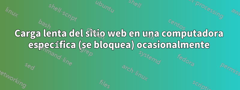 Carga lenta del sitio web en una computadora específica (se bloquea) ocasionalmente