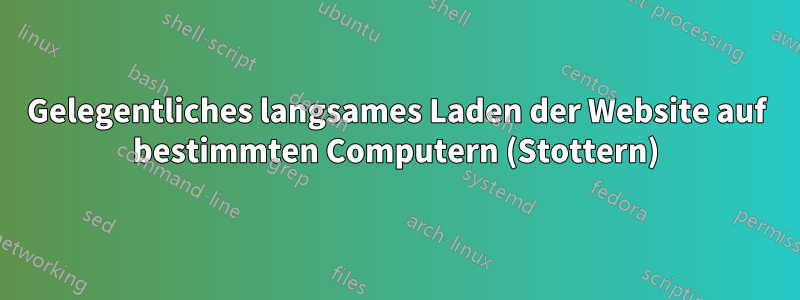 Gelegentliches langsames Laden der Website auf bestimmten Computern (Stottern)