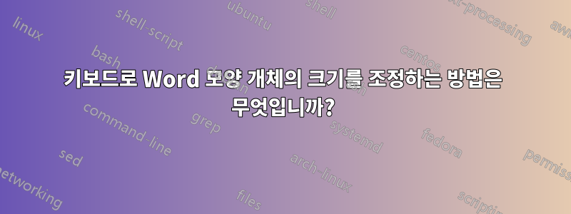 키보드로 Word 모양 개체의 크기를 조정하는 방법은 무엇입니까?