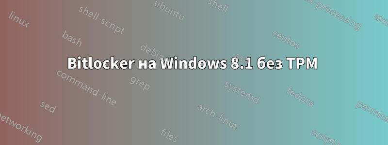 Bitlocker на Windows 8.1 без TPM