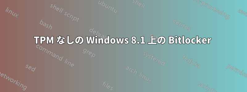 TPM なしの Windows 8.1 上の Bitlocker