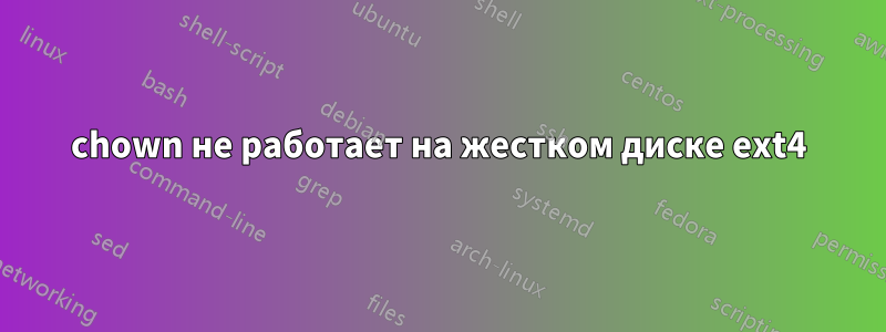 chown не работает на жестком диске ext4