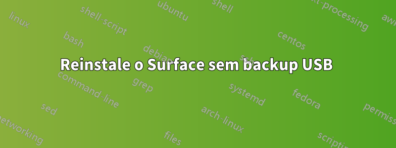 Reinstale o Surface sem backup USB