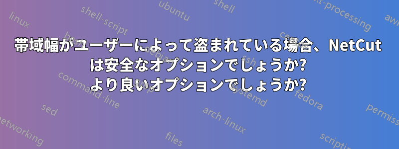 帯域幅がユーザーによって盗まれている場合、NetCut は安全なオプションでしょうか? より良いオプションでしょうか?