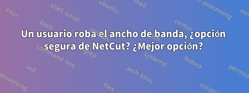 Un usuario roba el ancho de banda, ¿opción segura de NetCut? ¿Mejor opción?