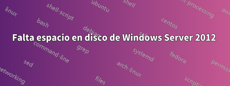 Falta espacio en disco de Windows Server 2012