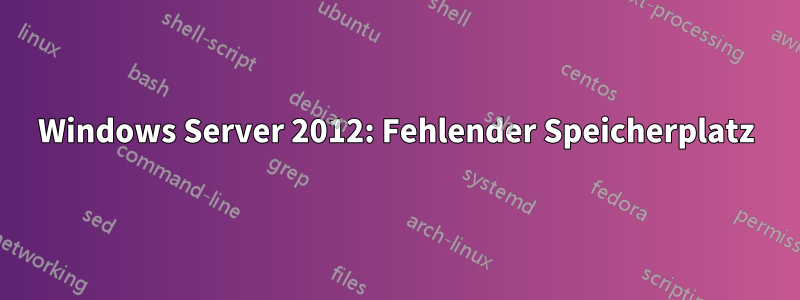 Windows Server 2012: Fehlender Speicherplatz