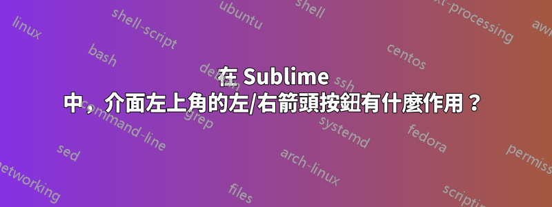 在 Sublime 中，介面左上角的左/右箭頭按鈕有什麼作用？