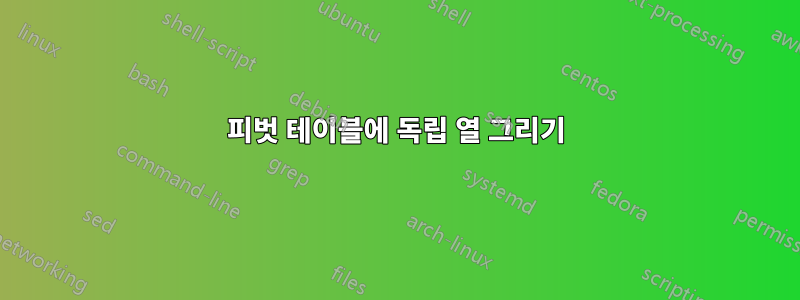 피벗 테이블에 독립 열 그리기
