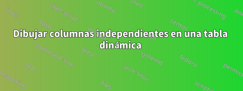 Dibujar columnas independientes en una tabla dinámica