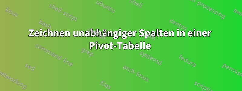 Zeichnen unabhängiger Spalten in einer Pivot-Tabelle