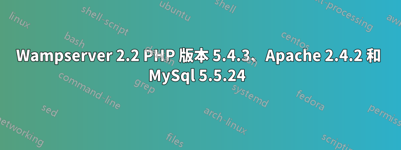 Wampserver 2.2 PHP 版本 5.4.3、Apache 2.4.2 和 MySql 5.5.24 