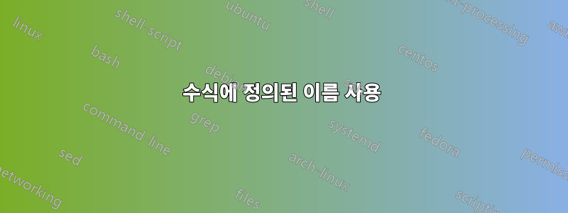 수식에 정의된 이름 사용