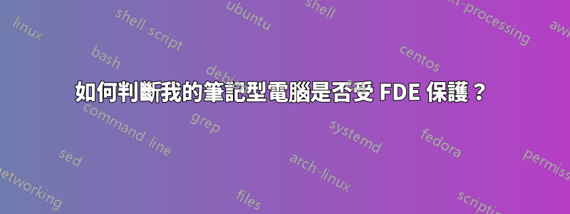 如何判斷我的筆記型電腦是否受 FDE 保護？