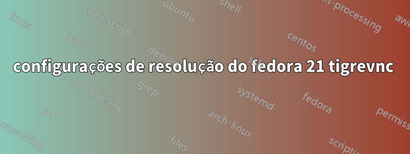 configurações de resolução do fedora 21 tigrevnc
