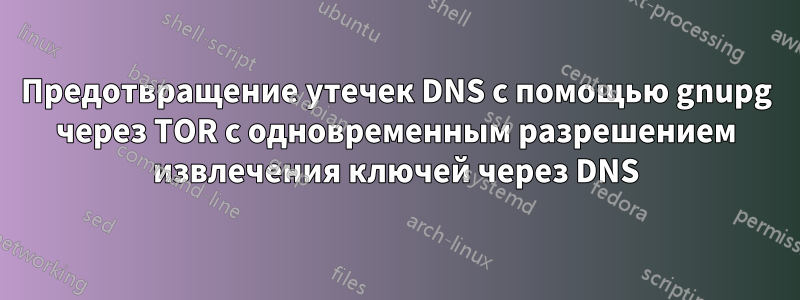 Предотвращение утечек DNS с помощью gnupg через TOR с одновременным разрешением извлечения ключей через DNS