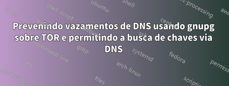 Prevenindo vazamentos de DNS usando gnupg sobre TOR e permitindo a busca de chaves via DNS