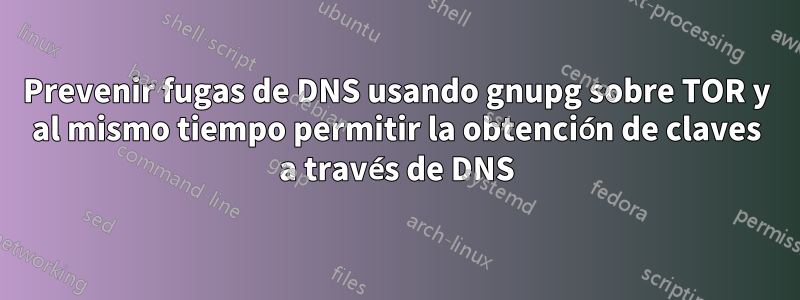 Prevenir fugas de DNS usando gnupg sobre TOR y al mismo tiempo permitir la obtención de claves a través de DNS