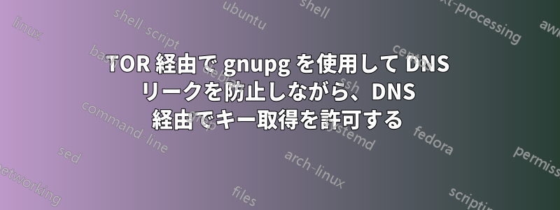 TOR 経由で gnupg を使用して DNS リークを防止しながら、DNS 経由でキー取得を許可する