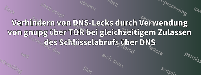 Verhindern von DNS-Lecks durch Verwendung von gnupg über TOR bei gleichzeitigem Zulassen des Schlüsselabrufs über DNS