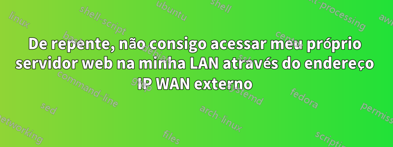 De repente, não consigo acessar meu próprio servidor web na minha LAN através do endereço IP WAN externo