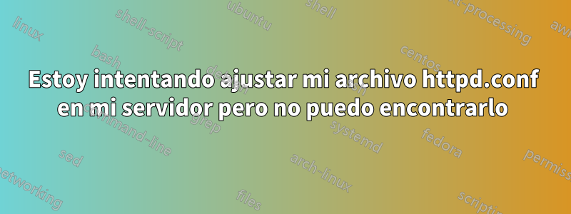 Estoy intentando ajustar mi archivo httpd.conf en mi servidor pero no puedo encontrarlo