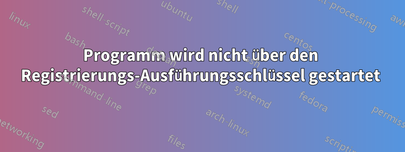 Programm wird nicht über den Registrierungs-Ausführungsschlüssel gestartet