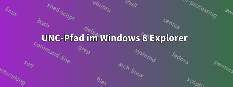 UNC-Pfad im Windows 8 Explorer 