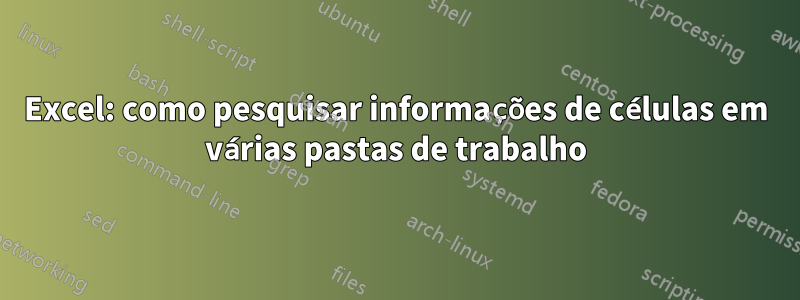 Excel: como pesquisar informações de células em várias pastas de trabalho