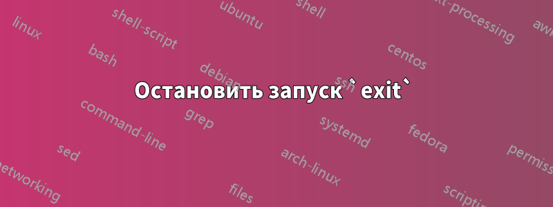 Остановить запуск `exit`