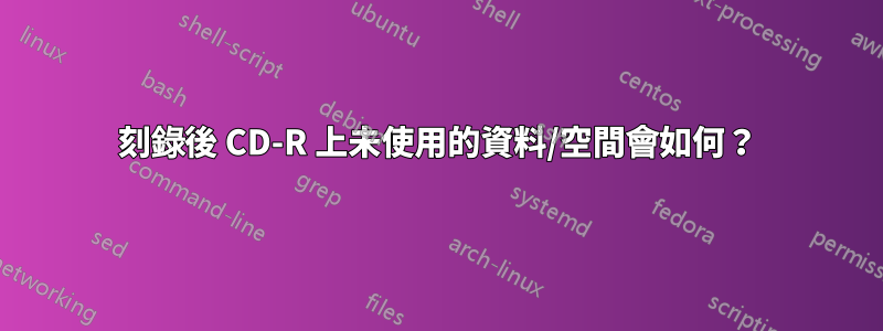 刻錄後 CD-R 上未使用的資料/空間會如何？