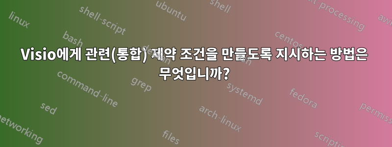 Visio에게 관련(통합) 제약 조건을 만들도록 지시하는 방법은 무엇입니까?