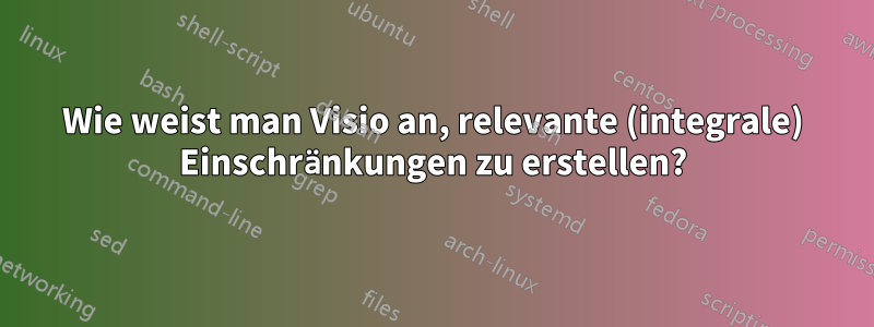 Wie weist man Visio an, relevante (integrale) Einschränkungen zu erstellen?