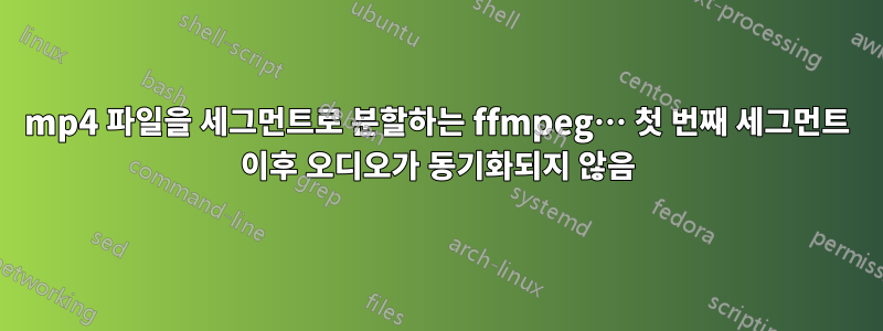 mp4 파일을 세그먼트로 분할하는 ffmpeg… 첫 번째 세그먼트 이후 오디오가 동기화되지 않음