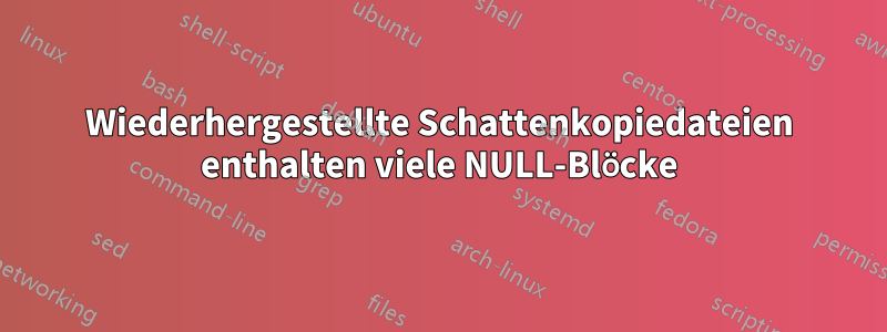 Wiederhergestellte Schattenkopiedateien enthalten viele NULL-Blöcke