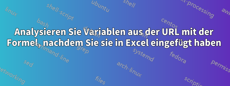 Analysieren Sie Variablen aus der URL mit der Formel, nachdem Sie sie in Excel eingefügt haben