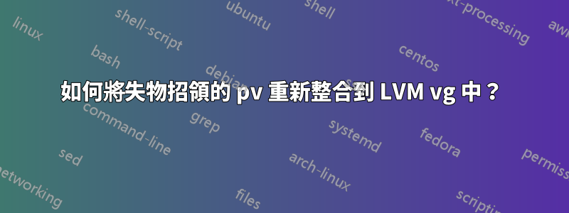 如何將失物招領的 pv 重新整合到 LVM vg 中？