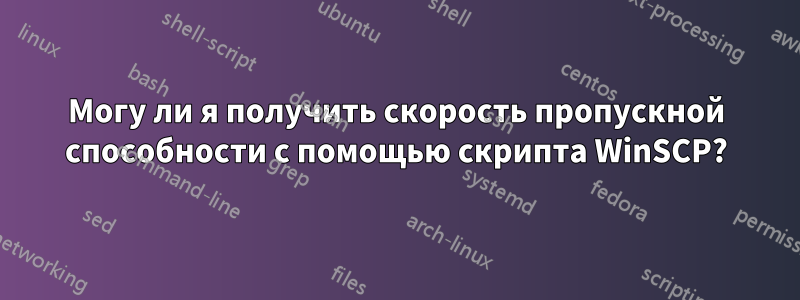 Могу ли я получить скорость пропускной способности с помощью скрипта WinSCP?