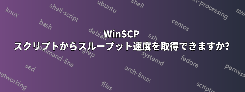 WinSCP スクリプトからスループット速度を取得できますか?