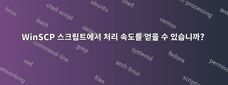 WinSCP 스크립트에서 처리 속도를 얻을 수 있습니까?