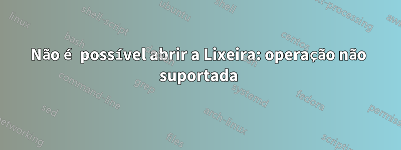 Não é possível abrir a Lixeira: operação não suportada