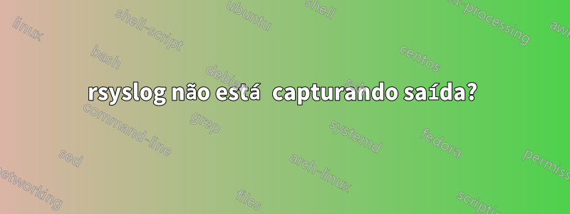 rsyslog não está capturando saída?