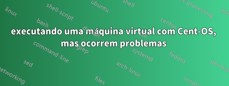 executando uma máquina virtual com Cent-OS, mas ocorrem problemas