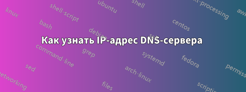 Как узнать IP-адрес DNS-сервера