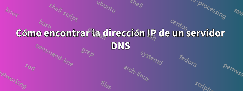 Cómo encontrar la dirección IP de un servidor DNS