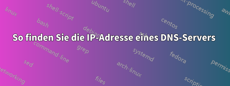 So finden Sie die IP-Adresse eines DNS-Servers