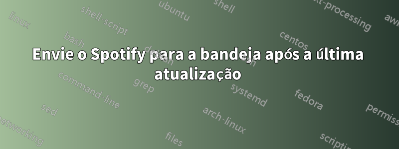 Envie o Spotify para a bandeja após a última atualização