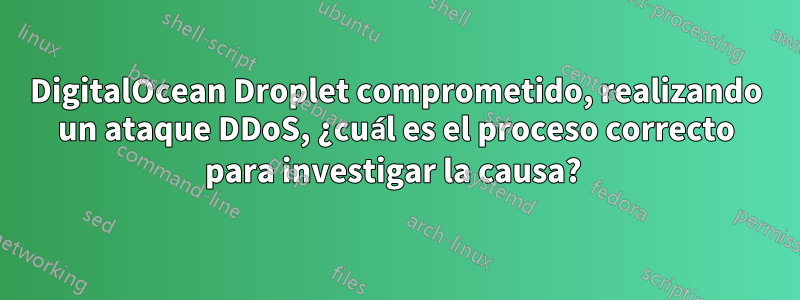 DigitalOcean Droplet comprometido, realizando un ataque DDoS, ¿cuál es el proceso correcto para investigar la causa? 