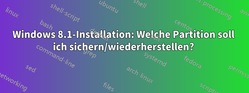 Windows 8.1-Installation: Welche Partition soll ich sichern/wiederherstellen?