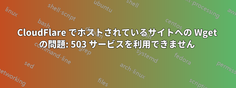 CloudFlare でホストされているサイトへの Wget の問題: 503 サービスを利用できません